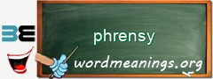 WordMeaning blackboard for phrensy